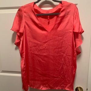 Ruby Ribbon ruffle sleeve blouse